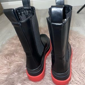 Black and red boots